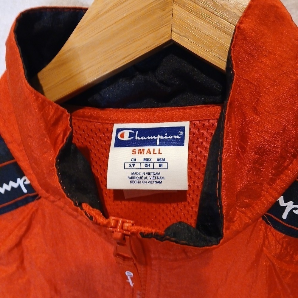 Champion Mens Small Red Black Windbreaker 90s Track Jacket Streetwear NWT - Picture 4 of 14